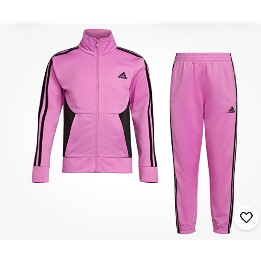 adidas Girls Zip Front Classic Tricot Jacket and Joggers Set size 14 (Girls)